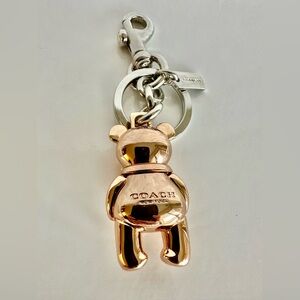 Coach Gold and Silver Teddy Bear Charm/Keychain